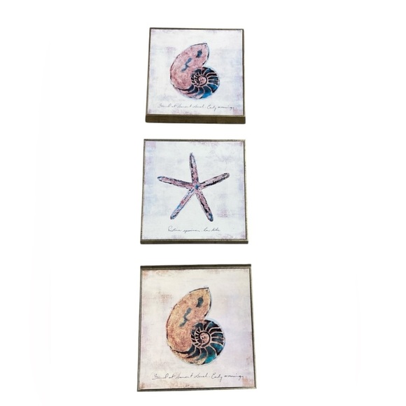 Pier 1 Coastal Wall Decor 3 12X12 Nautical Pictures - Picture 1 of 9